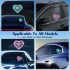 2Pcs Car LED Ambient Light-Solar-Powered Heart-Shaped LED Neon Light, Solar-Powered Heart-Shaped Atmosphere Light with 3 Modes,IP65 Waterproof