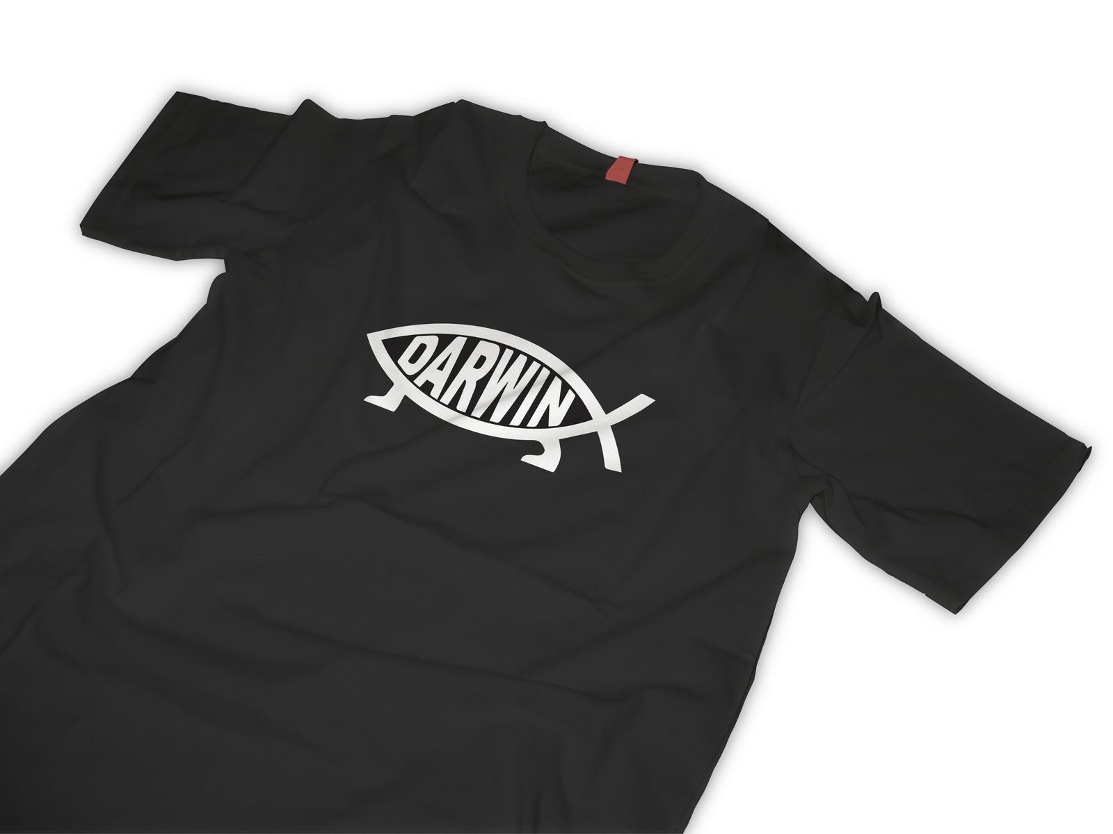 Darwin T Shirt Mens Womens Tees Top  Evolution Fish top christian fish 2XL