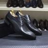 Fashion Classic Men's Genuine Cow Leather Derby Wedding Dress Shoes EU Size 38-47 Lace-Up Pointed Toe Handmade Business Formal Footwear