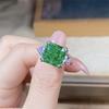 2022 S925 Sterling Silver Ring with Emerald Green 5 Carat Zirconia for Women