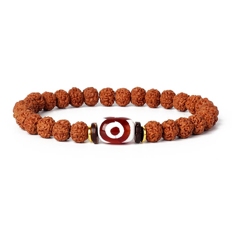 Natural Wood Star Moon Bodhi Seeds Bead Bracelet Promotes Meditation Wisdom & Good Luck Fortune Enlightenment Harmony Jewelry