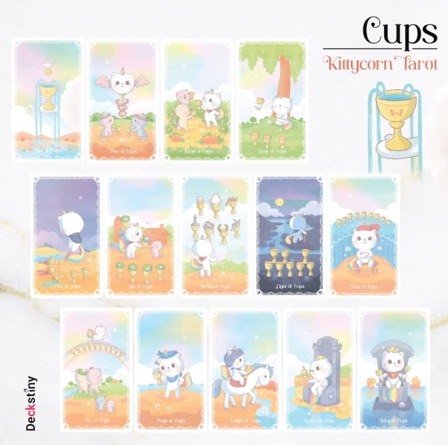 Kancharo Tarot Cards 79 Pieces Tarot Fortune Telling Japanese Tarot Cards Basic Instructions Pouch Included [Kittycorn Tarot] & (Genuine Product)