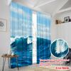 2pcs 2D Flat Printing Curtain Inspirational Christian Jesus Walking Through Water Polyester Without Electricity Family Party for