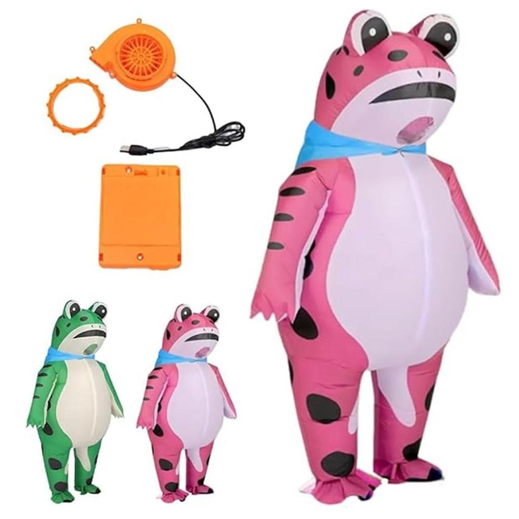 Funny Inflatable Frog Costume,Funny Full Body Inflatable Costume Adult/Child for Cosplay Party, Halloween Cartoon Frog Suit