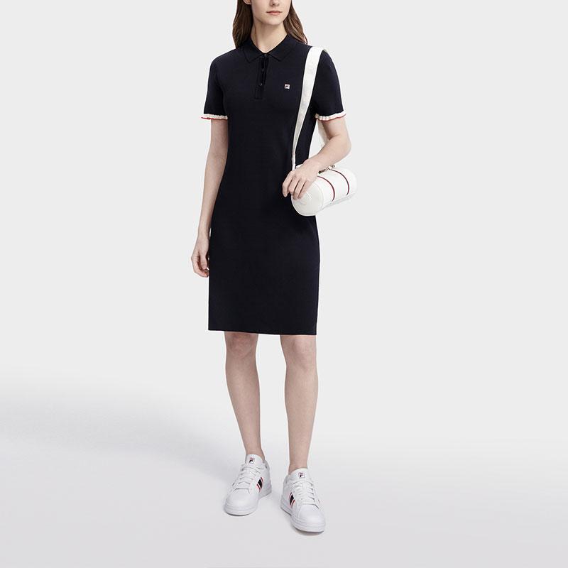 New FILA Short Sleeved Dresses Women's Legend Blue F11W321307ANV