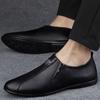 Genuine Leather Mens Casual Shoes Handmade Soft Male Loafers Simple Moccasins Breathable Slip On Black Driving Shoes Boat Shoes