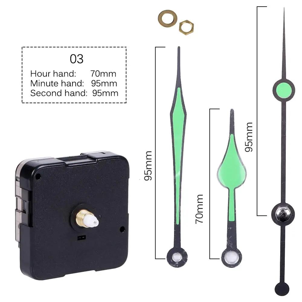 Quartz Clock Movement With Hand Mechanism Clock Repair Replacement Shaft Length 12mm (9/20 Inch) Thread Length 5mm(1/5 Inch)