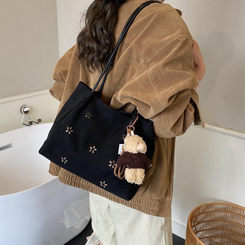 Suede Bag Women's 2025 New High-end Retro Underarm Bag Commuter Tote Bag Large-capacity Shoulder Bag