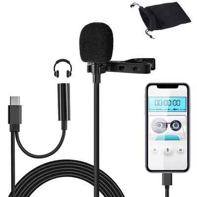 Μικρόφωνο Πυκνωτικό Μικρόφωνο Καρφί Τύπου Κλιπ Μικροφώνου Μικρόφωνο Κινητού Τηλεφώνου Πανκατευθυντικό Μήκος Καλωδίου Συμβατό με iPad Pro Book Air Sony