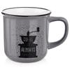 Kubek Ceramiczny Do Picia Kawy Herbaty Ziół Napojów Szary 370 Ml