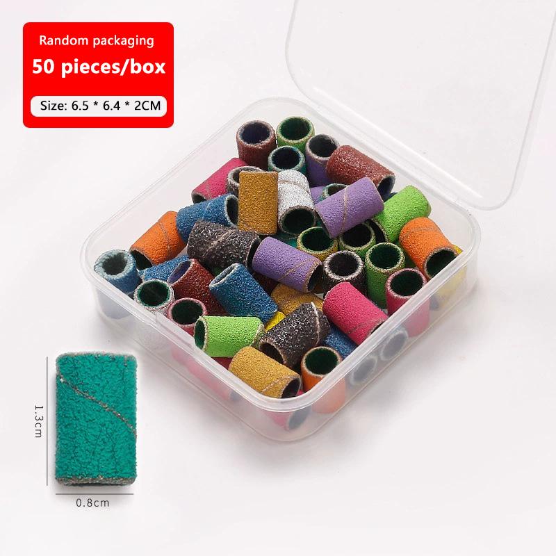 Colorful Mixed Nail Sanding Ring Bands Grit Electric Manicure Drill Grinding Heads Uv Gel Polish Removal Exfoliator Tools
