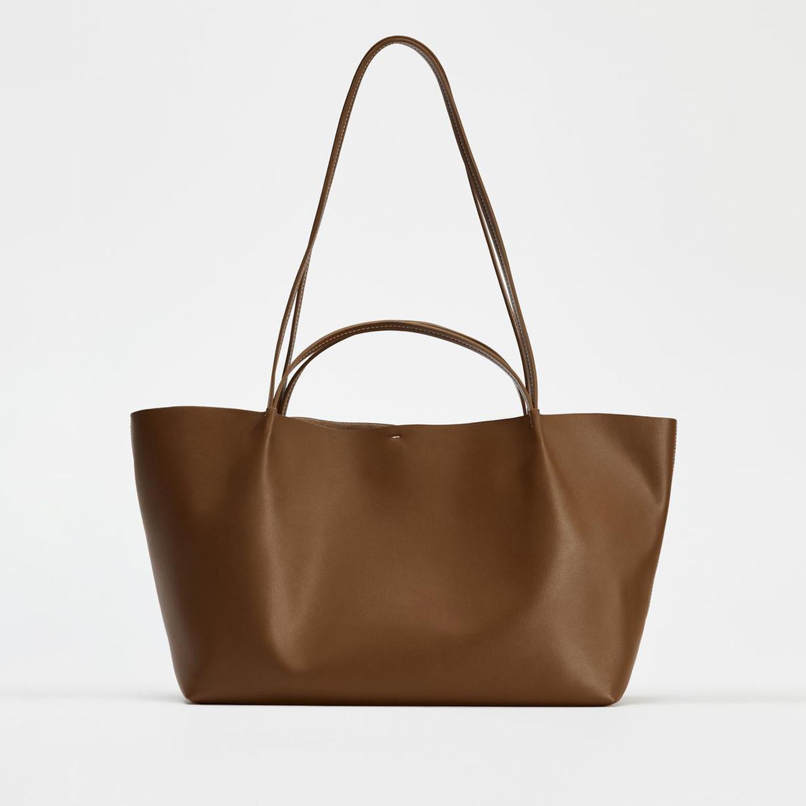 

2026 New PU leather large capacity with clasps advanced hand bill shoulder carrier bag M