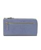 Topkapi Italian Leather Lizard Embossed Long Wallet with Large Zipper and Blue Gray Gusset, LUCIA,