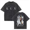 Rosalia Lux Tour 2026 Print Washed Cotton T-shirt Vintage Summer Rapper O-Neck Short Sleeve Shirt
