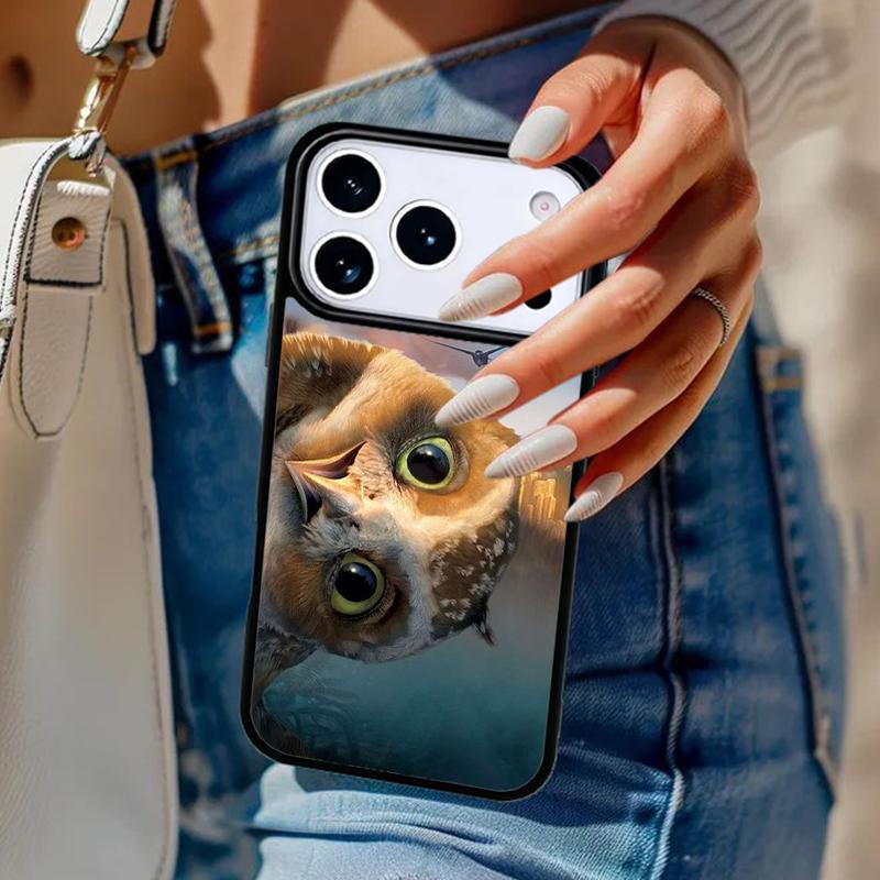 Owl Animal Pattern Soft Phone Case For iPhone 17 Air 14 15 13 12 Max Cover For Apple 16e 11 Pro Max Plus Coque