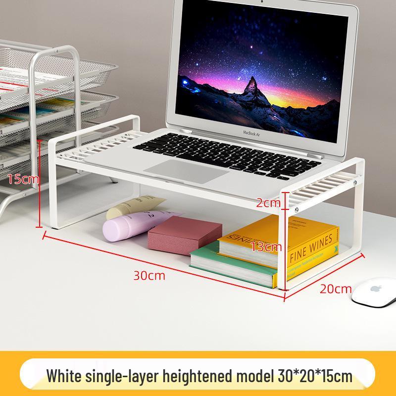 Multifunctional Metal Desktop Riser with Heat Dissipation and Storage