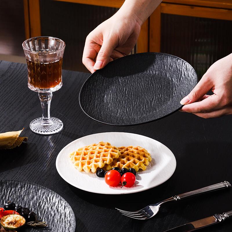 ZISIZ Stone Pattern Round Dinner Plate