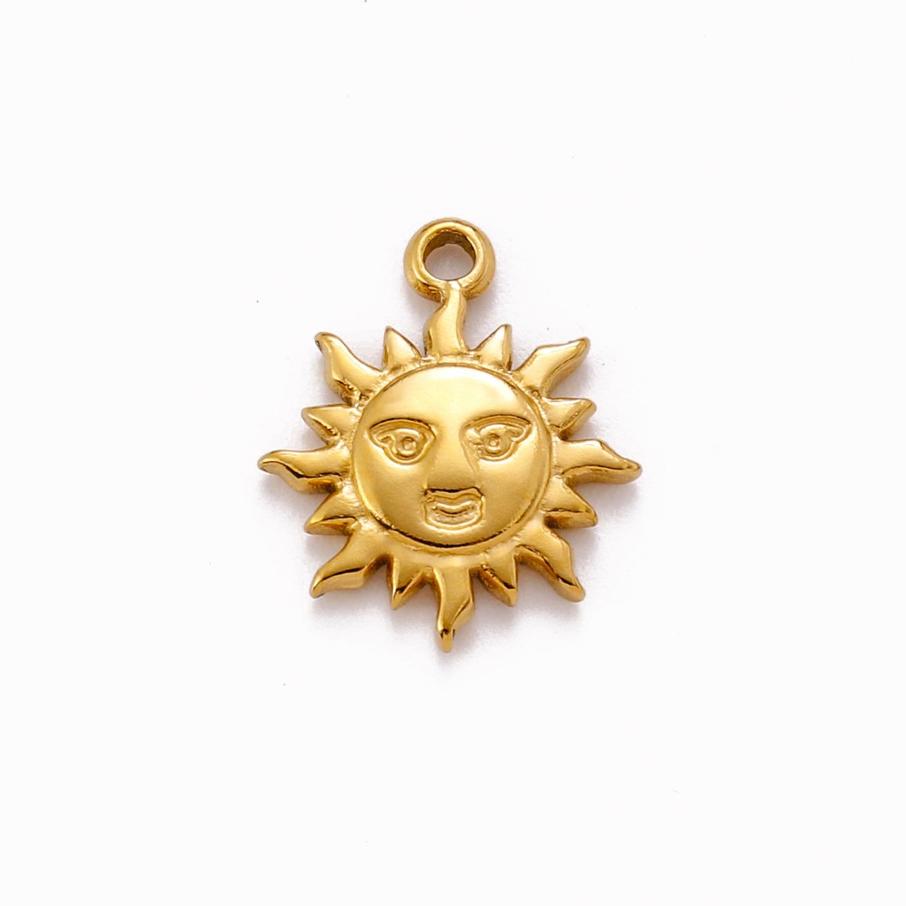 3pcs Stainless Steel Sun Moon Pendants Smiling Face Charms For Jewelry Making DIY Necklace Bracelet Charm Accessories Supplies