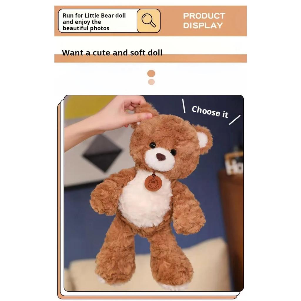 30cm Teddy Bear Doll Simulation Plush Toy Handmade Doll Cartoon Anime Cute Pillow Cushion Home Decoration Children's Birt