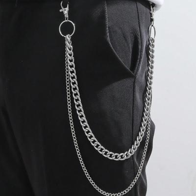 1 Stück Herren Doppellagig Großer Kreis Silberfarben Metall Accessoire Passend zu Anzughosen, Hosenkette Sommer, Schule Herbst-Winter Accessoires