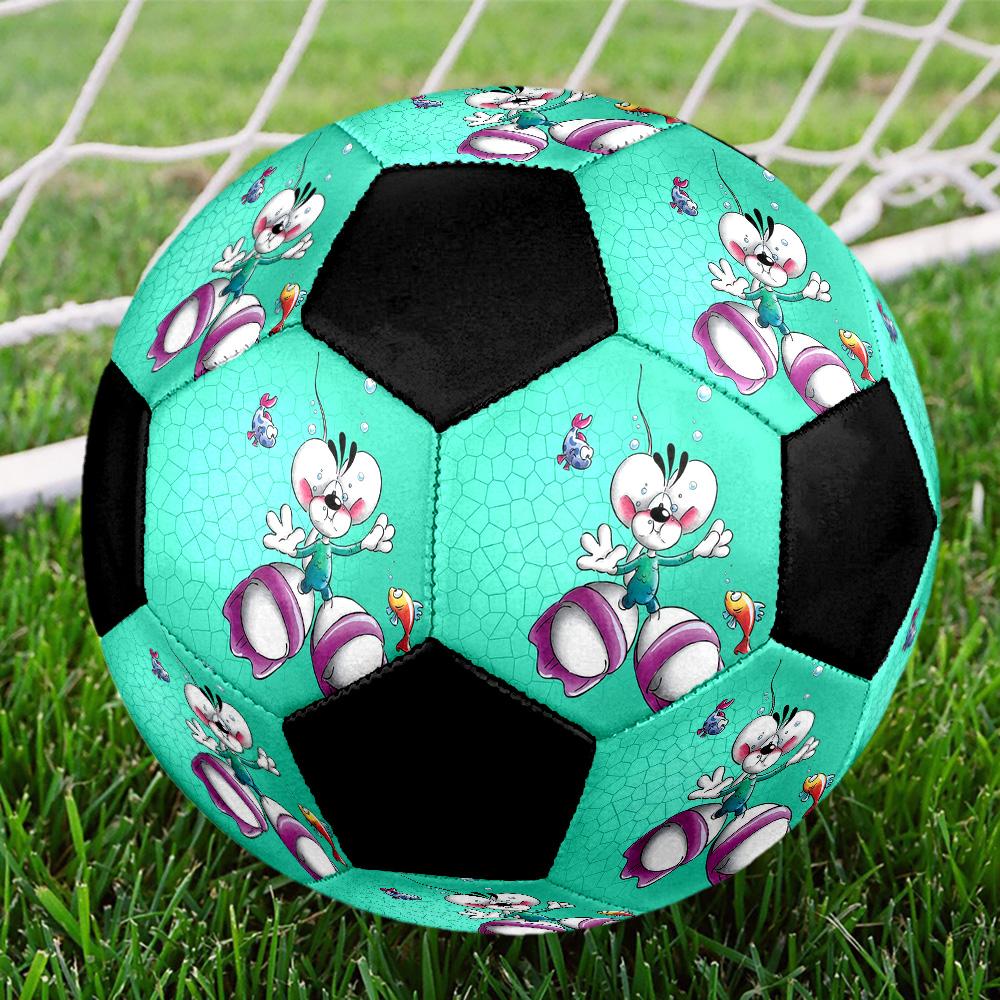 Diddl the Jumping Mouse Soccer Ball Colorful All Ages Machine Stitched PVC Competition Ready Durable High-Bounce.SIZE5