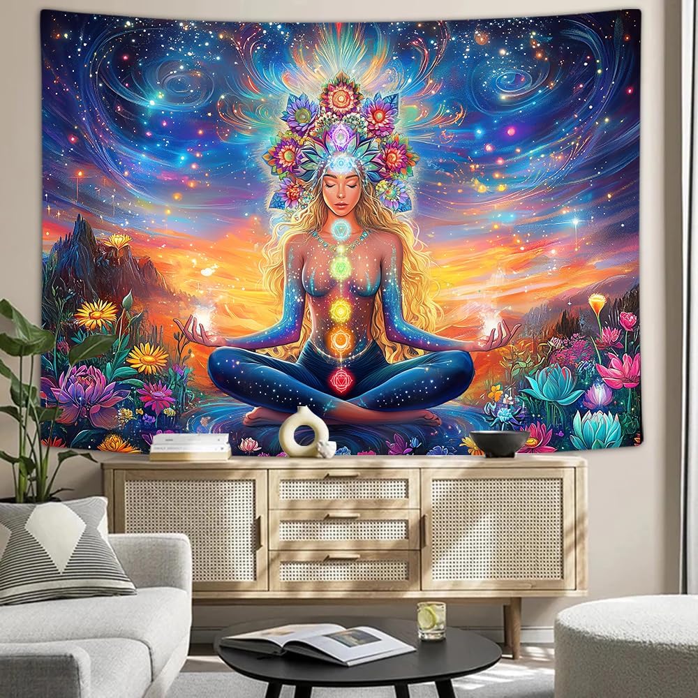 Tapestry chakra spiritual yoga meditation mandala 75x100