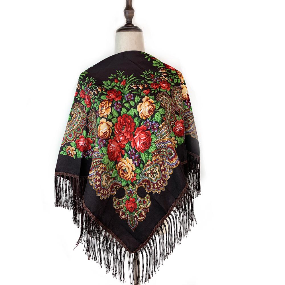 Bohemian Ethnic Tassel Floral Scarf - Year-Round Versatile Wrap