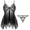 European & American Sexy Mesh Lace See-through Erotic Lingerie Pajamas for Women