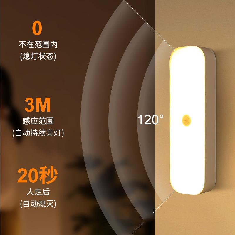 USB Human Body Intelligent Sensing Night Light Long Strip Night Light Home Corridor Passageways Lights Up At Night