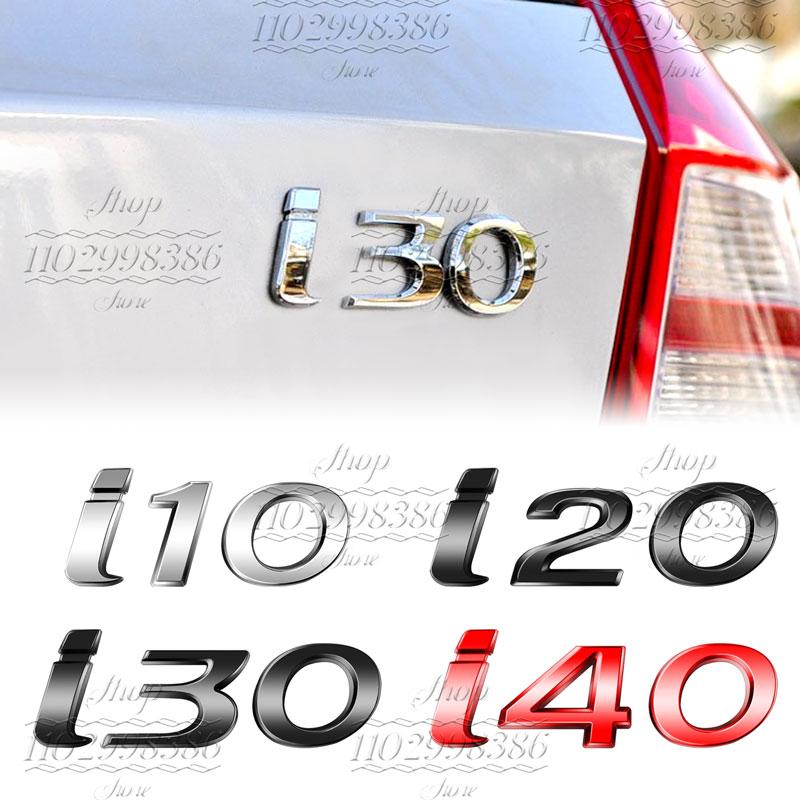1 Pezzo Cromato 3D Metallo Styling Auto Lettera Emblema Decorazione Portellone Posteriore Per I10 I20 I30 I40 Logo Targhetta Adesivo Accessori