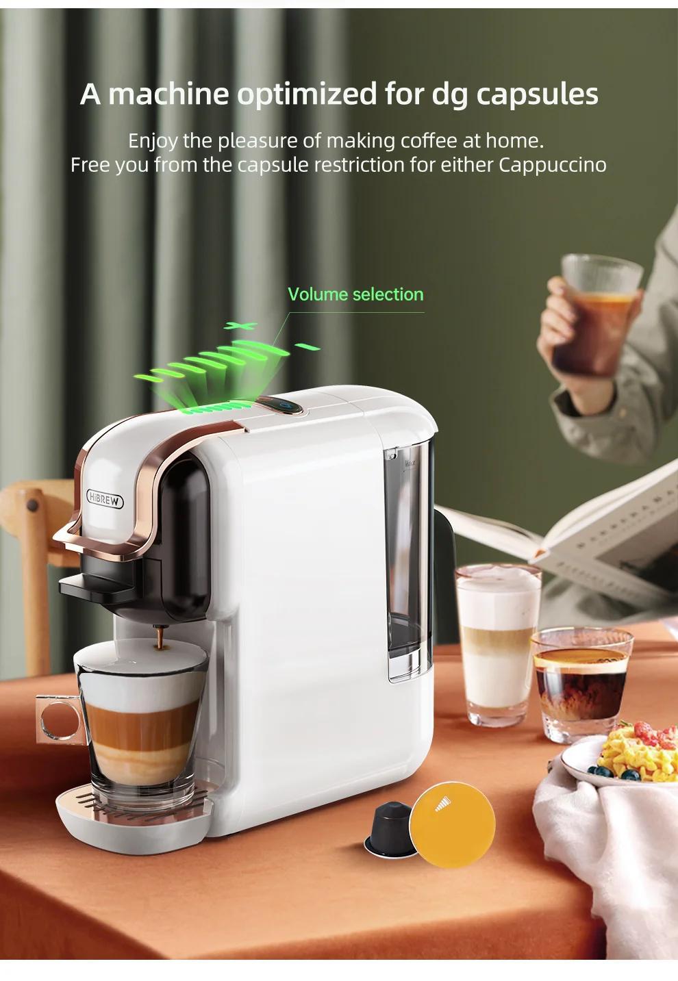 Macchina da Caffè Multicapsula, Caldo/Freddo Dolce Gusto Capsula Latte Nespresso Cialda ESE Caffè Macinato Caffetteria 20 Bar 5 in 1, H2B bianco
