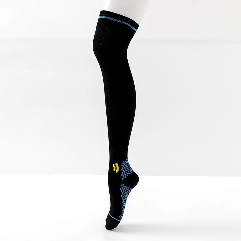 Professional Over-the-Knee Compression Socks for Running, Fitness, Yoga, and Sports чёрный