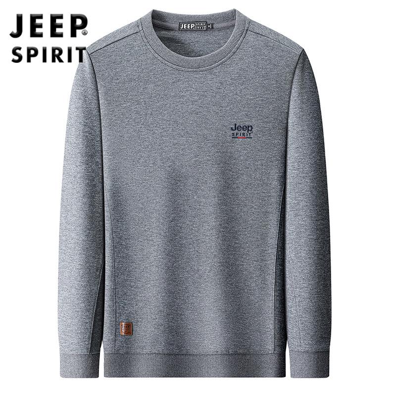 Jeep Men s Casual Round Neck Pullover Hoodie - Fashionable Warm Plus Size Base Layer 3054 M
