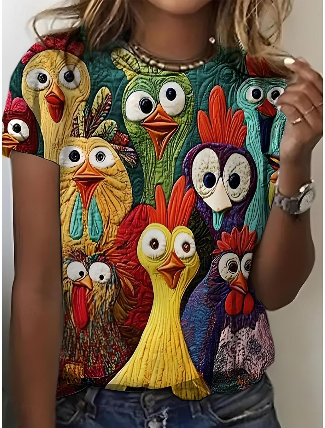 

Женская забавная футболка с 3D-принтом кошки, топ, рубашка с круглым вырезом, летняя повседневная XL