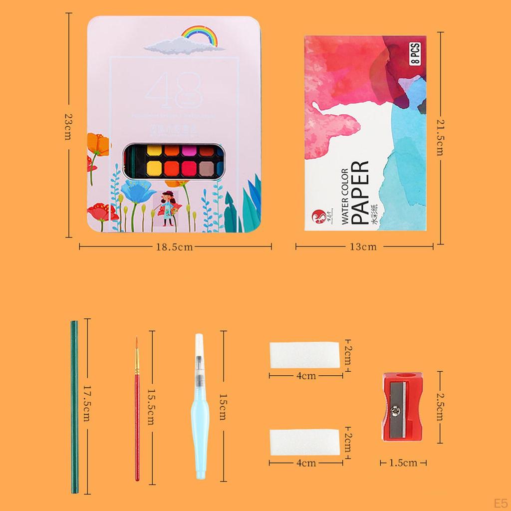 Creative Watercolor Paint Set - 48 Assorted Colors for Art Enthusiasts