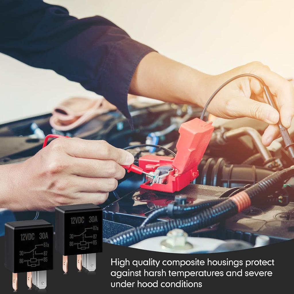 16 Pieces 5 Pin 12V 30A Relay Multi Purpose Automotive Relay Car Heavy Duty Accessories for Car Motor Automotive Replacement Accessories