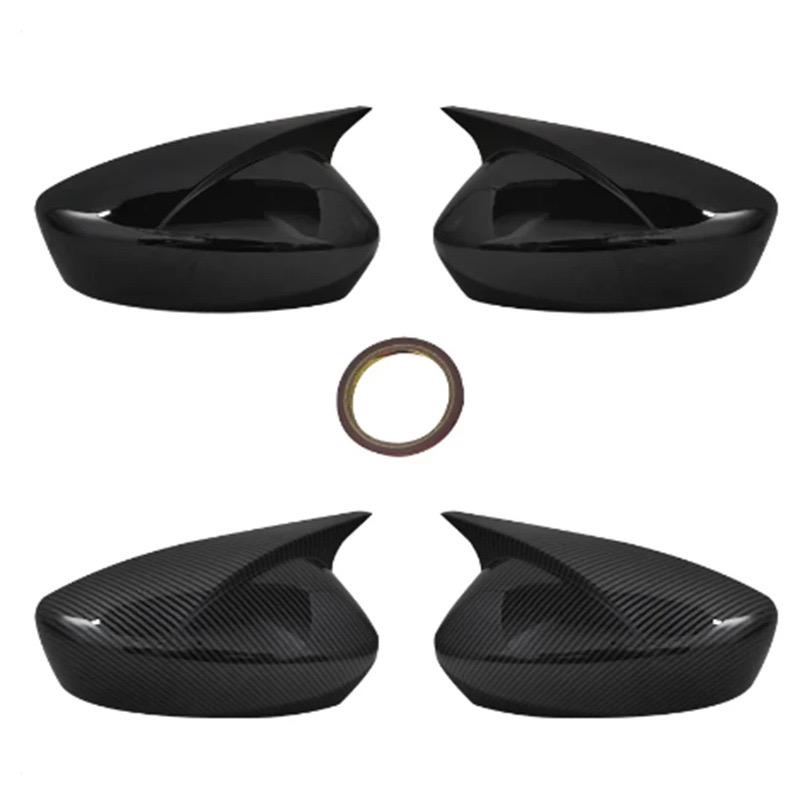 Car Rearview Side Mirror Cover For Mazda 6 Atenza 2018 2019 2020-2023 Wing Cap Exterior Door Housing Shell Trim ABS Carbon/Black