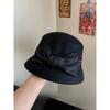 Top Hat Autumn and Winter Australian Woolen Flat Top Bow Fisherman Hat Autumn and Winter Elegant Basin Hat