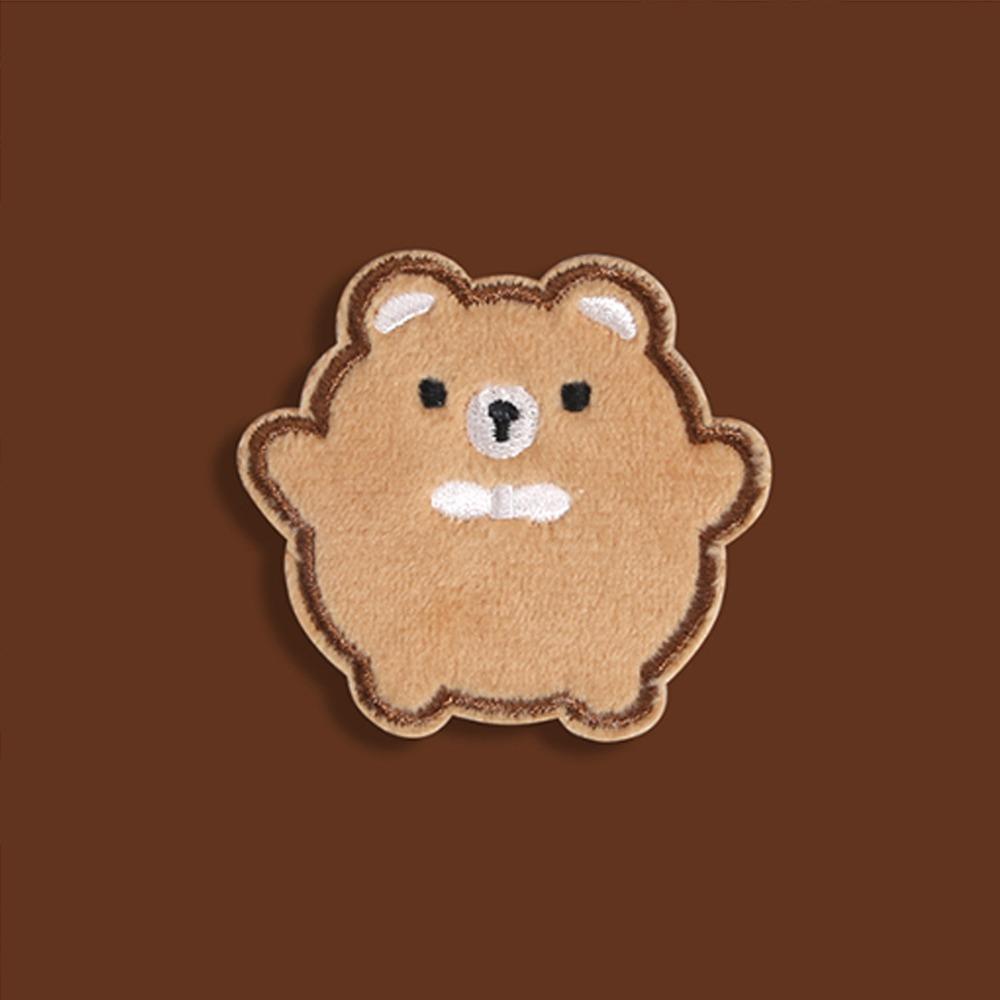 Cartoon Bear Down Jacket Fabric Patch Self Adhesive Badge Sticker Clothing Accessories