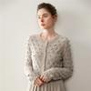 Lightweight & Chic: Autumn/Winter 12-Gauge Cashmere Round Neck Hollow Knit Cardigan with Raised Dots