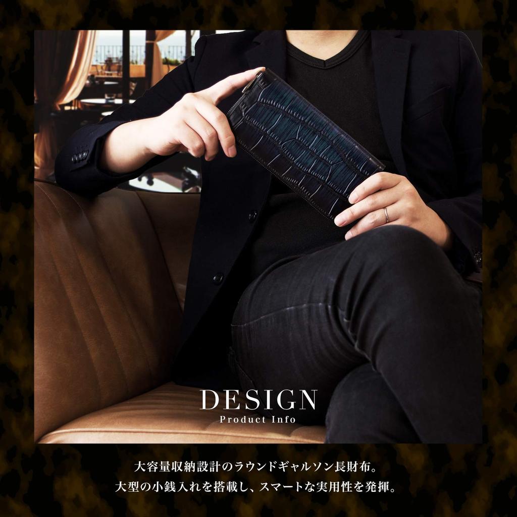 Indy Italian Crocodile Embossed Phantom Leather Garcon Long Wallet, Round, Genuine Leather with Case, Popular Men's Birthday Gift (Yellow)