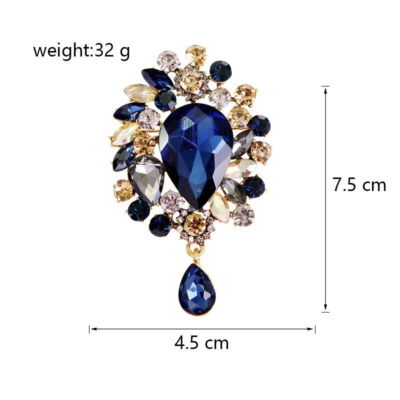 Glitter Sparkle Luxury Vintage Retro Brooches for Girls Elegant Crystal Trendy Jewelry for Women Ladies Accessories Low MOQ