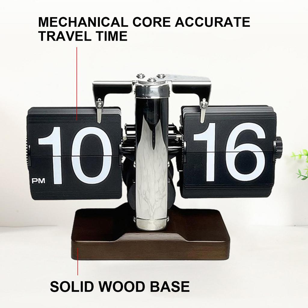 Classical Digital Flip Down Clock Battery Operated Desktop Mechanical Clock with Large Number Display for Easy Viewing