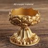 Flower Candle Holder Brass Butter Lamp Buddhist Temple Candlestick Base Religious Candle Cup Desktop Antique Decoration
