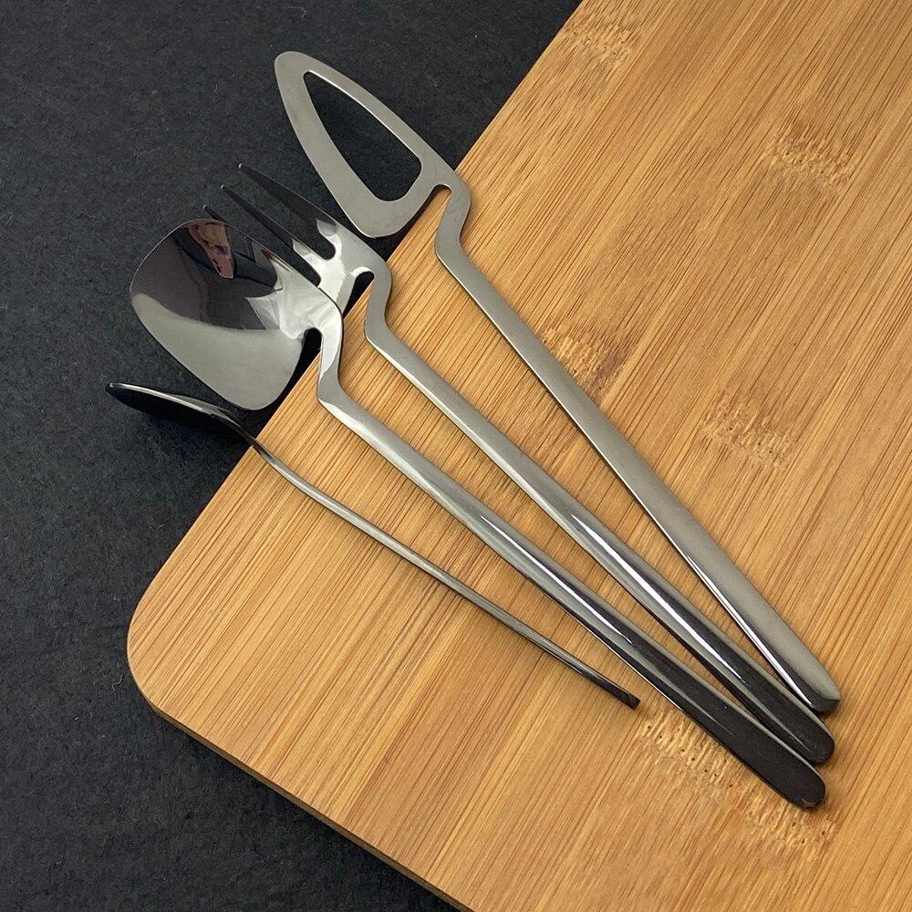 Sada 16 ks jídelního nádobí 18/10 Nerezová ocel Zrcadlo Stříbrná sada příborů Párty nůž na večeři Vidlička Lžíce Sada nádobí Drop Shipping