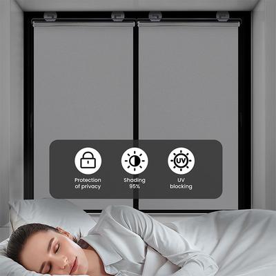 Rollläden Verdunkelung Fensterjalousien Bohrenfrei Schwarze Vorhänge Terrassendekoration Vertikal für Balkon Außenjalousie Rolle