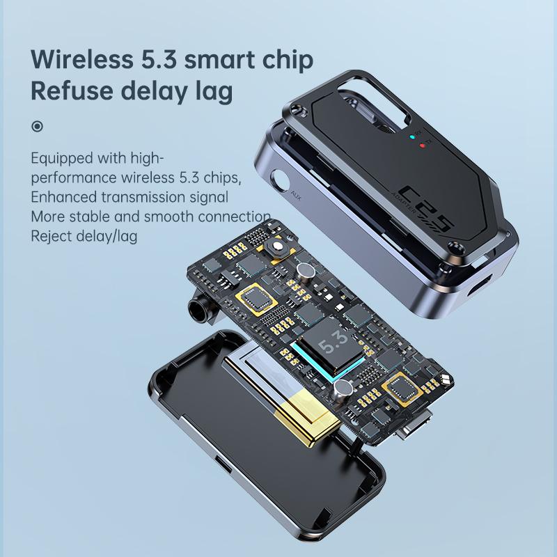 2 In 1 Bluetooth 5.3 Audio Adapter Receiver Transmitter 3.5mm AUX HIFI Stereo Small With Mic For TV PC Car Speakers Airplane