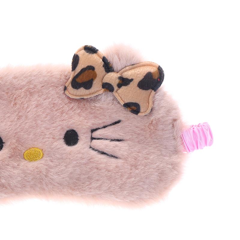 Cute Cartoon Sleeping Eye Mask For Travel Eyeshade Night Breathable Blindfold Slaapmasker Girl'S Heart Plush Kids Gift
