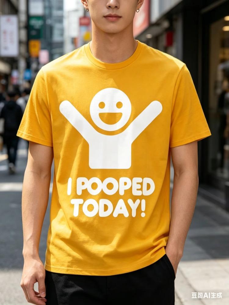 I POOPED TODAY Design T Shir Men Cotton Tee Women Summer Oversized Novelty Streetwear Ironic Humor Weirdcor Sarcastic Hilarious S