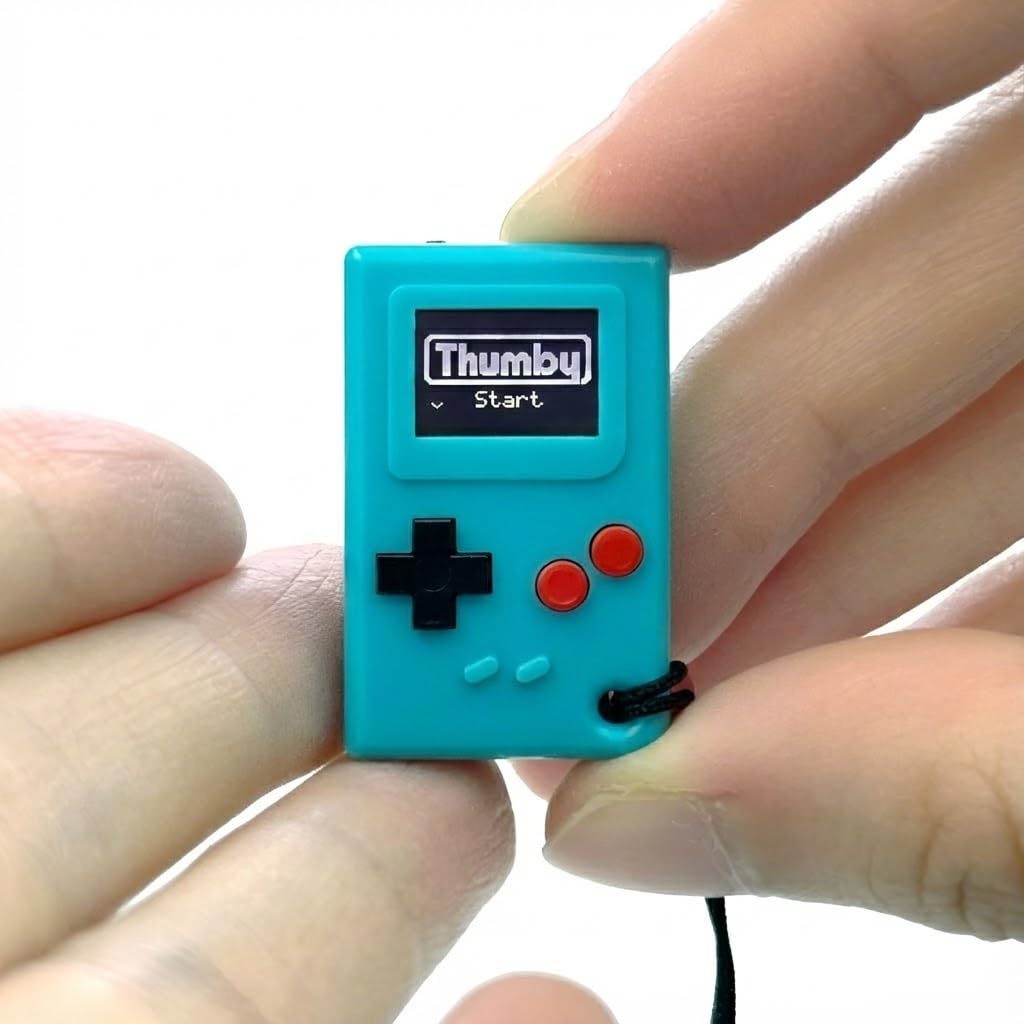 

TinyCircuits Thumby, найменша у світі міні-ігрова консоль, сумісна з брелоком, програмована, ретро-портативна гра, бірюзовий [Оригінал]